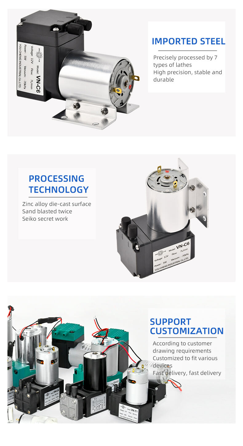 VN-C6 12V/24V 5W Single Head DC Negative Pressure DC Vacuum Diaphragm Pump factory