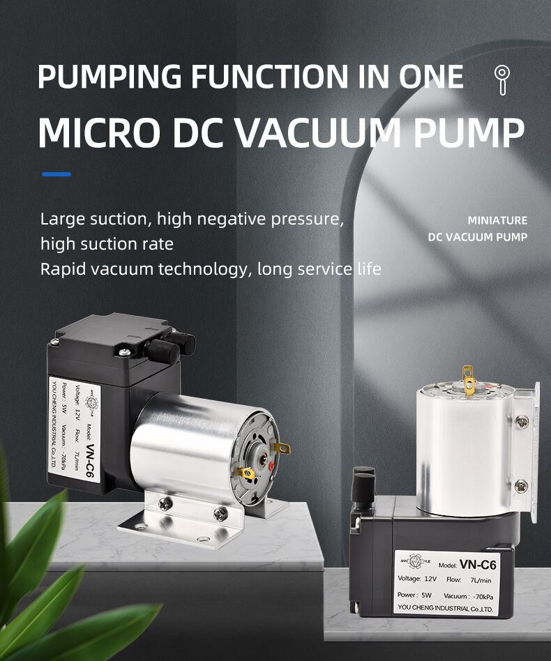 VN-C6 12V/24V 5W Single Head DC Negative Pressure DC Vacuum Diaphragm Pump details