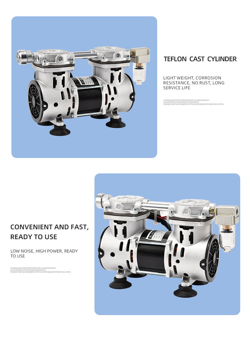 VN-60 220V 260W 60L/min Fábrica de alta pressão Personalizada 220v Pressão Negativa Bombeamento de Sucção Pequena Bomba de Vácuo Livre de Óleo detalhes