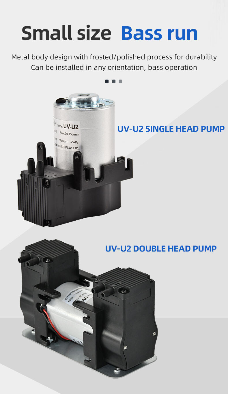 VN-U2 12V/24V/220V 24W Double Head DC Negative Pressure DC Vacuum Diaphragm Pump details