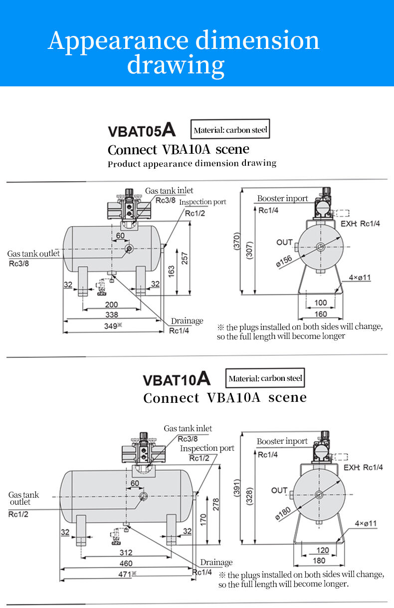 VBAT010A Pressure Booster Regulator Compressor Air Pneumatic Booster Valve Complete air pressure booster pump with 10L tank factory