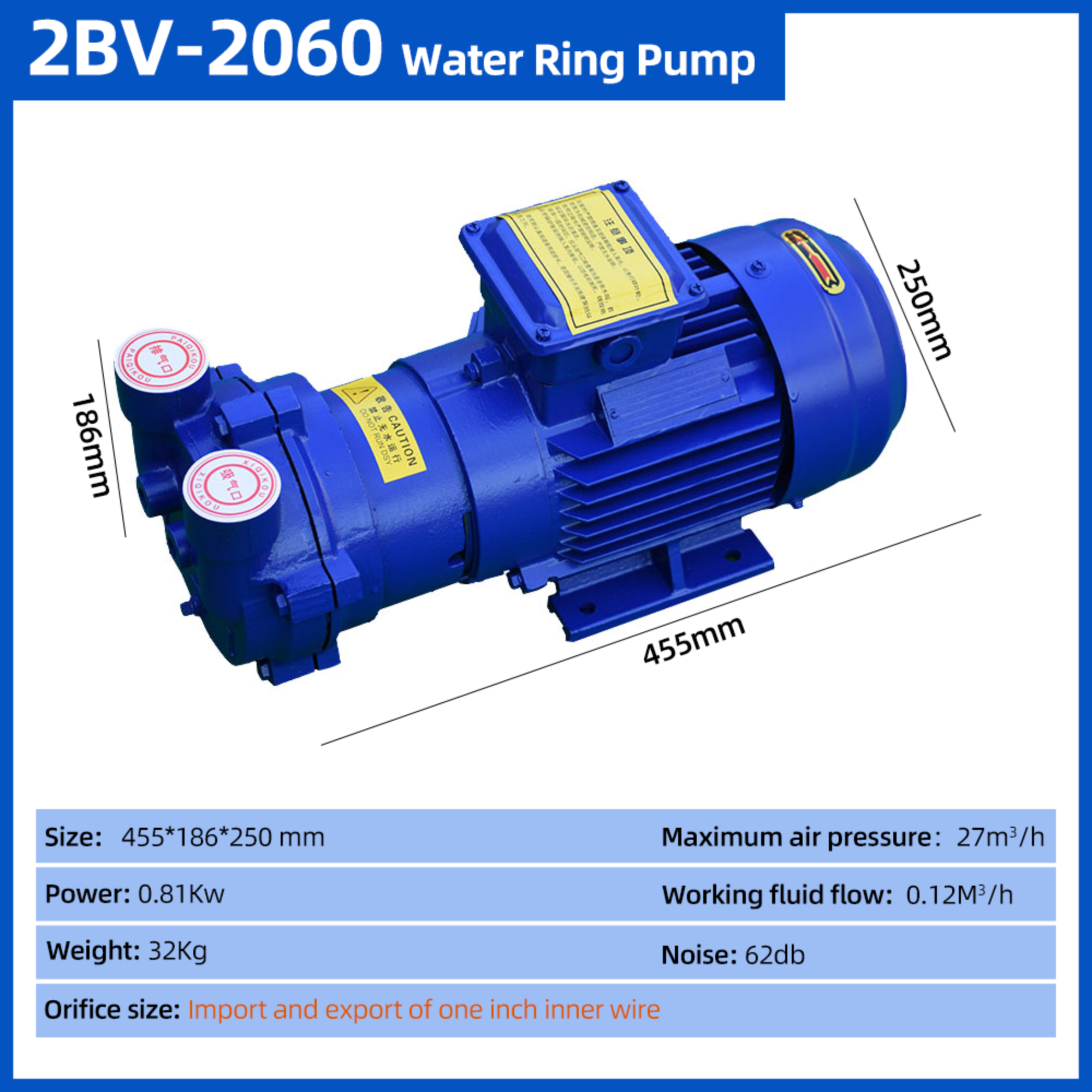 2BV-2060 série industrial bomba de vácuo de circulação de água de alto vácuo compressor de anel de água bomba de vácuo