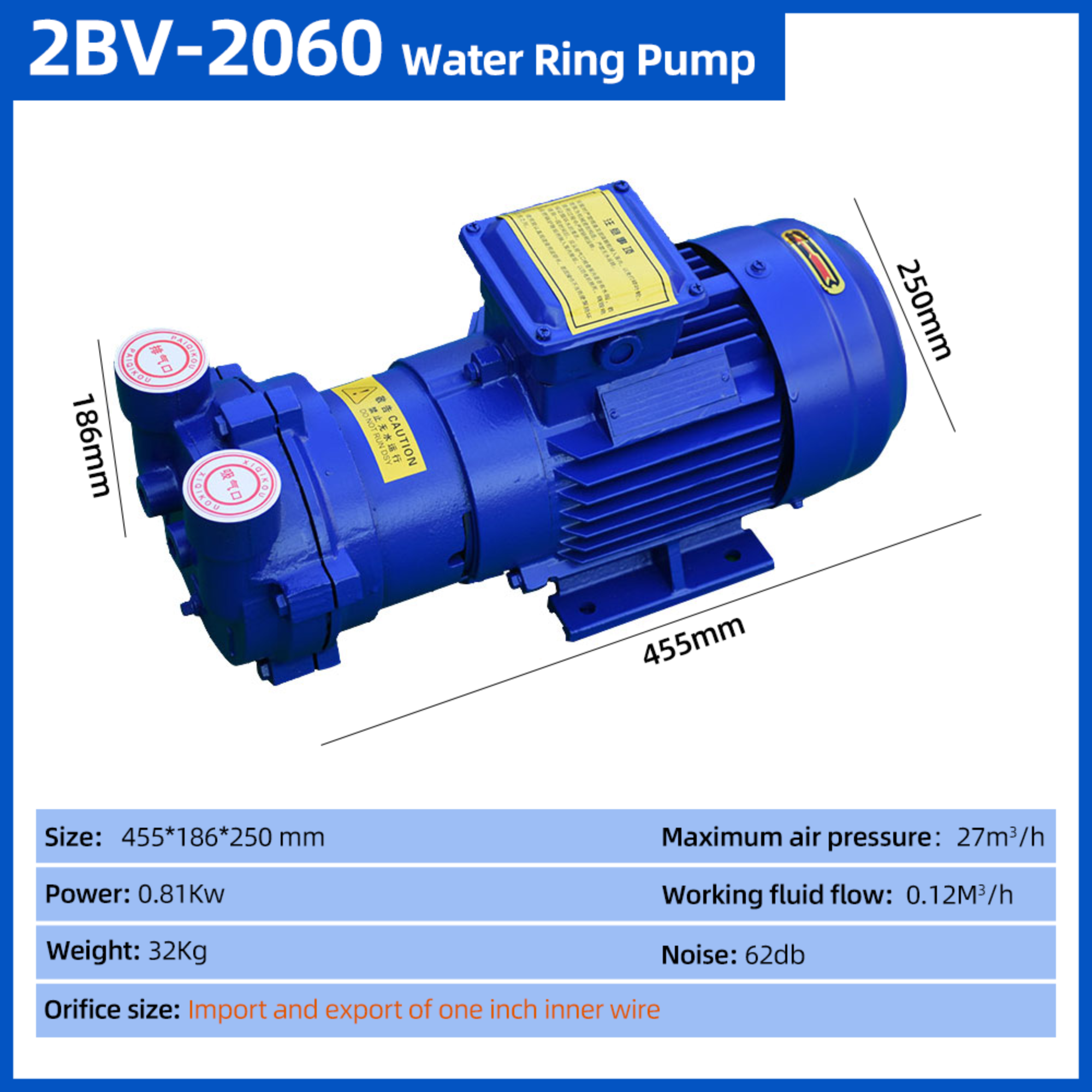 Pompe à vide industrielle à circulation d'eau sous vide poussé série 2BV-2060, compresseur à anneau d'eau