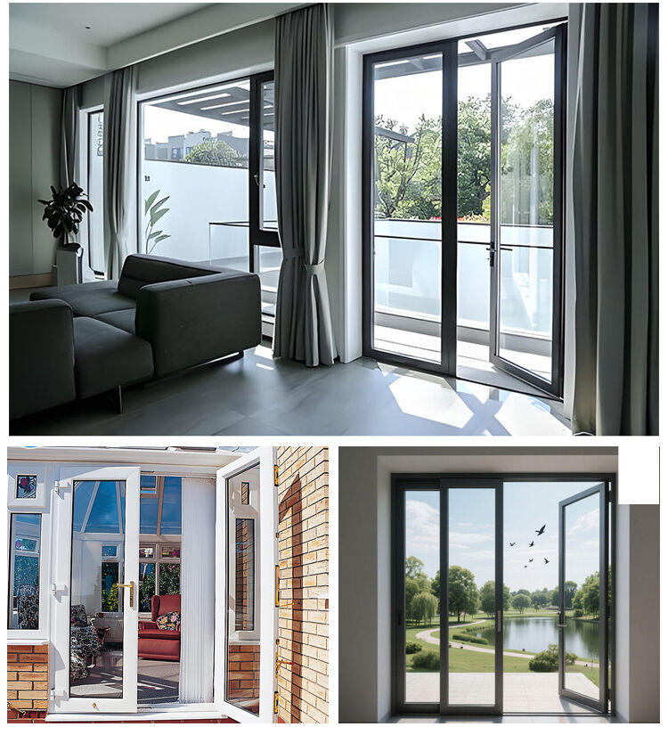 Modern Simple House Window Design Impact Resistant French Casement Door Color Glass Door for House supplier