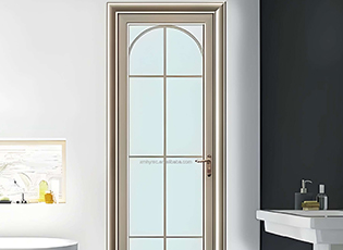 Modern Bathroom Casement Office Door with Clear Glass Swing Mirror Entry Aluminum Front Design Modern Style Casement Door manufacture