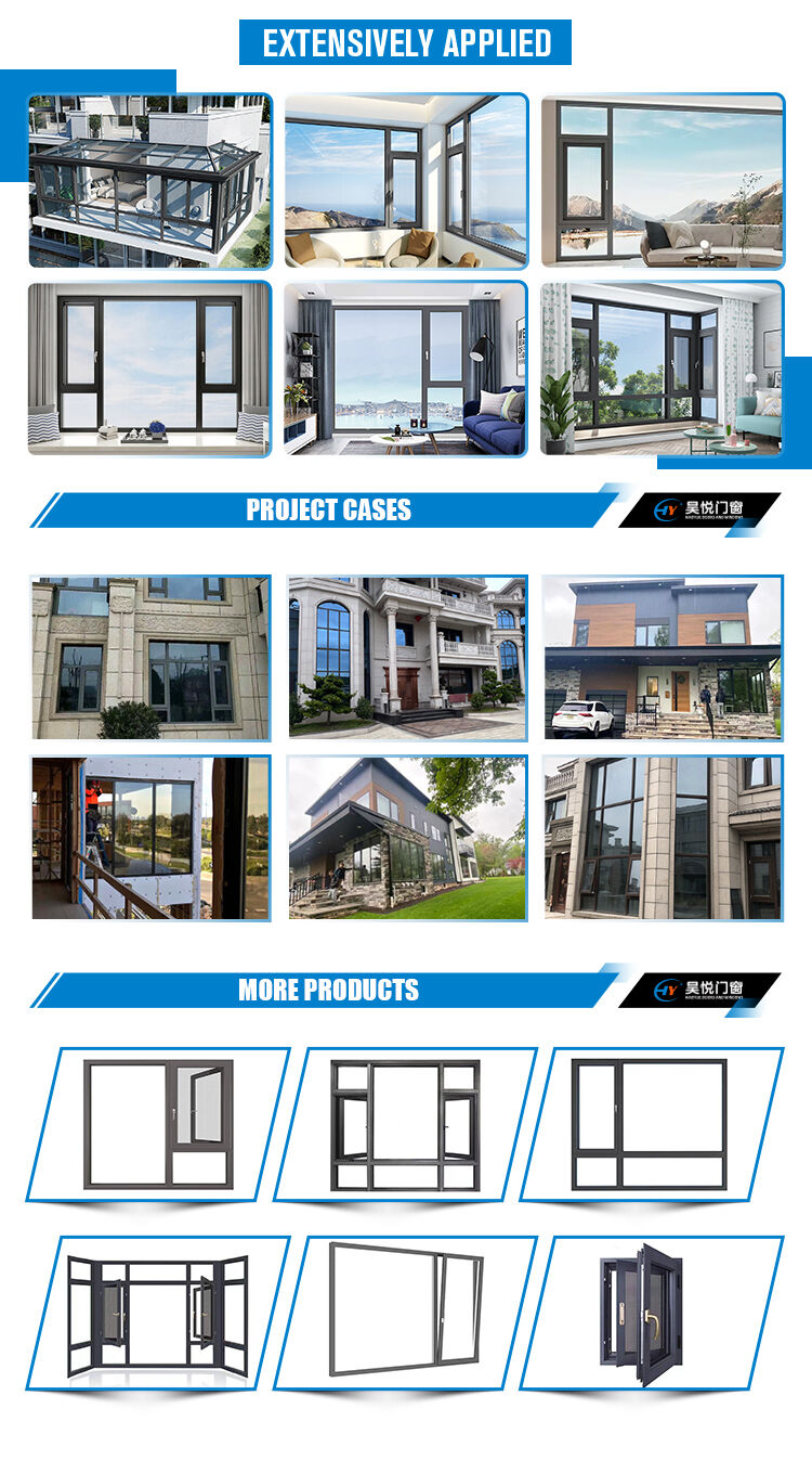 Villa Soundproof Aluminum Double Glazed Casement Windows Luxury Insulation Solution Custom Crafted Aluminum Professional Design details