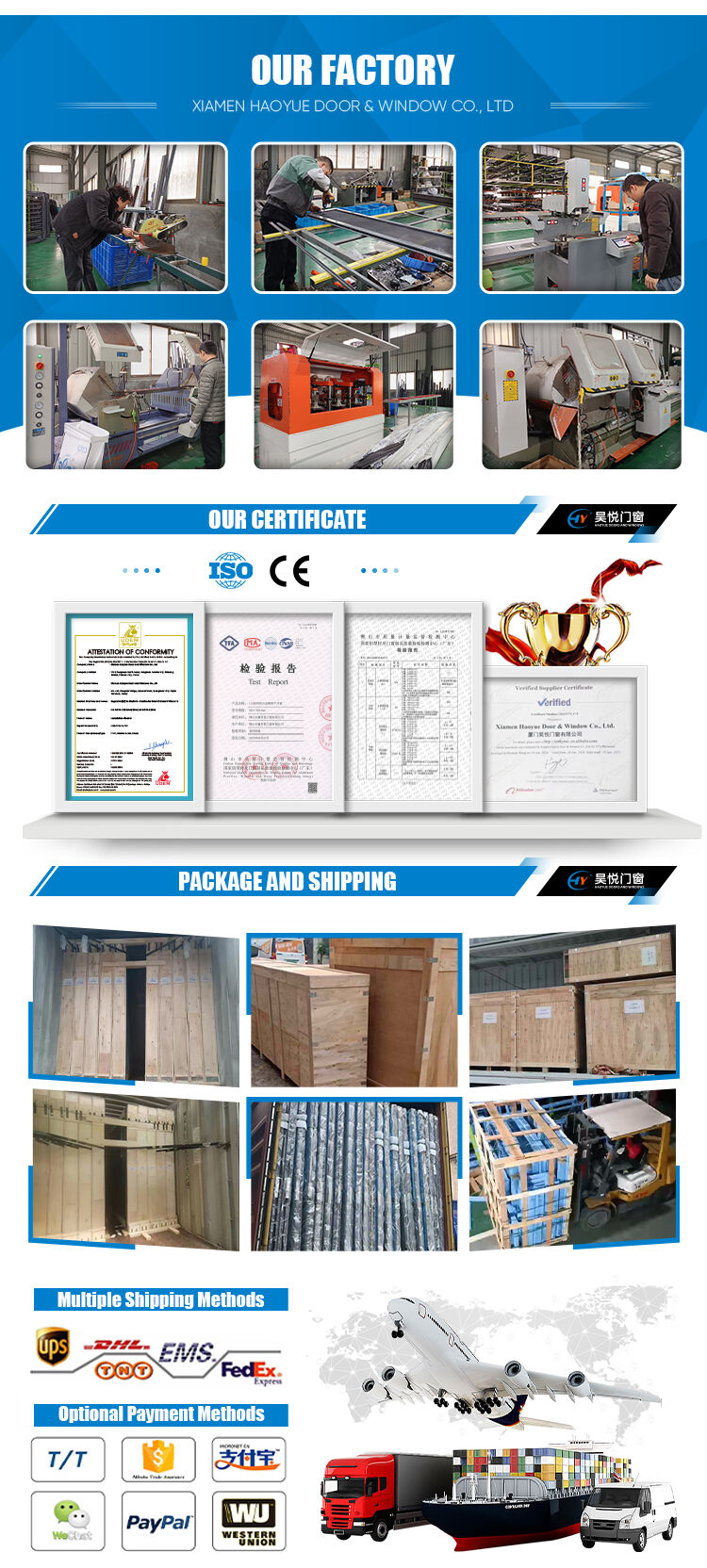 Modern Simple House Window Design Impact Resistant French Casement Door Color Glass Door for House details