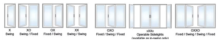 Modern Simple House Window Design Impact Resistant French Casement Door Color Glass Door for House factory