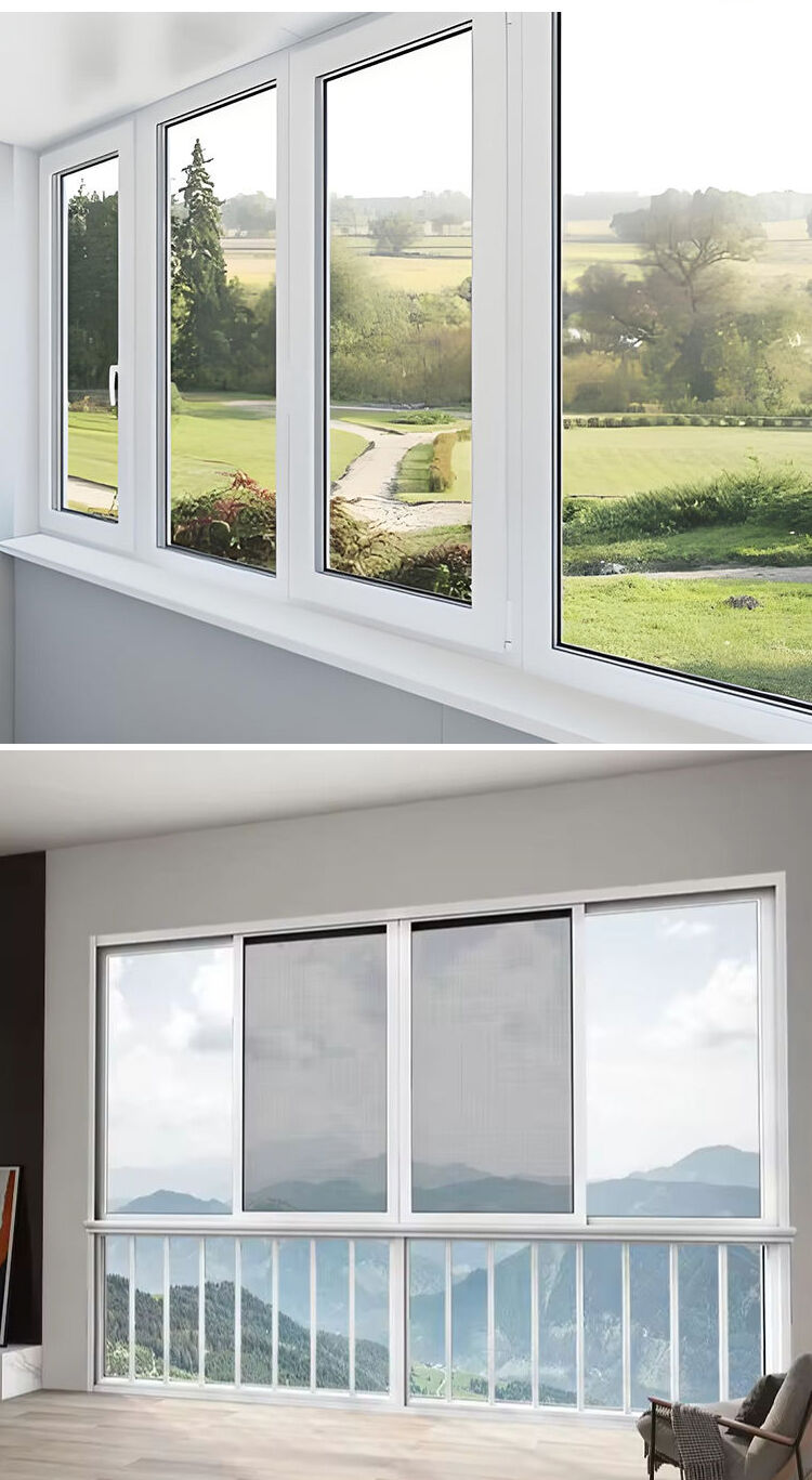 Customized Double-layer Glass Upvc/pvc Sliding Windows Soundproof Sliding Windows Vinyl Double-layer Glass Sliding Windows details