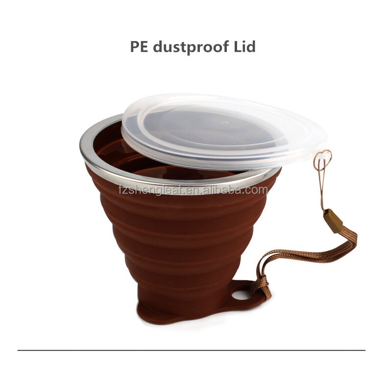 product custom printed portable foldable bpa free silicone travel mug reusable collapsible coffee and tea cup for camping and party use-4