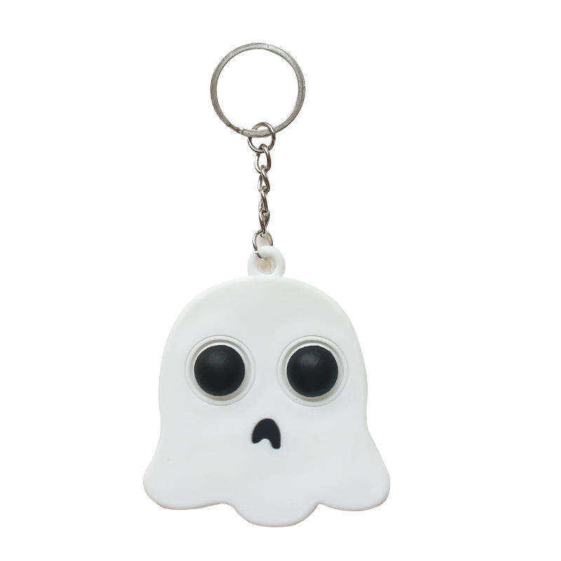 product halloween pumpkin bat pvc keychain stress relief finger bubble fun promotional carabiner bag pendant-3