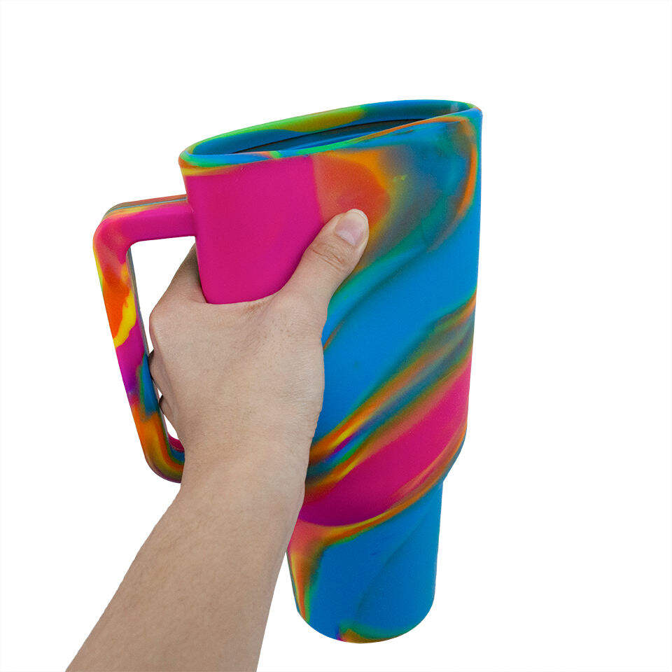 product modern eco friendly silicone coffee mug with handle 40oz high temperature resistant travel friendly handgrip for parties-5