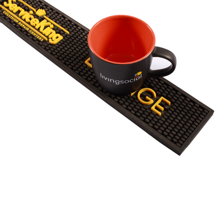 product luxury drink bar rail mat spill drinking custom pvc silicone rubber with 3d logo for bar accessories-2