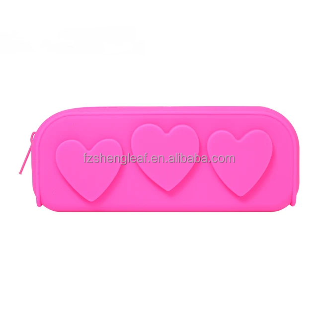 product custom zipper silicone beautiful kawaii cute 3d small school kid girls cute pencil case coin purse cosmetic makeup bag box-8
