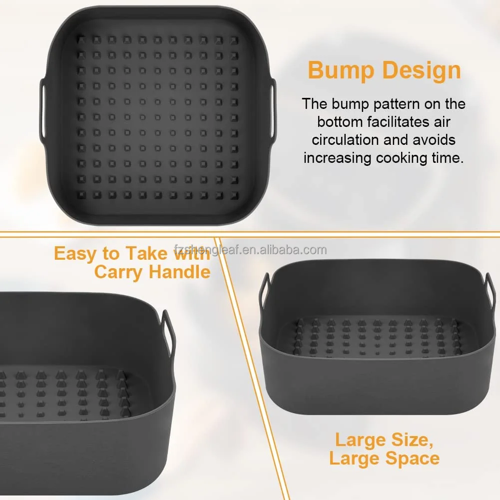 product pot thick reusable square food grade eco friendly silicone air fryer liners replacement for parchment paper baskets-1