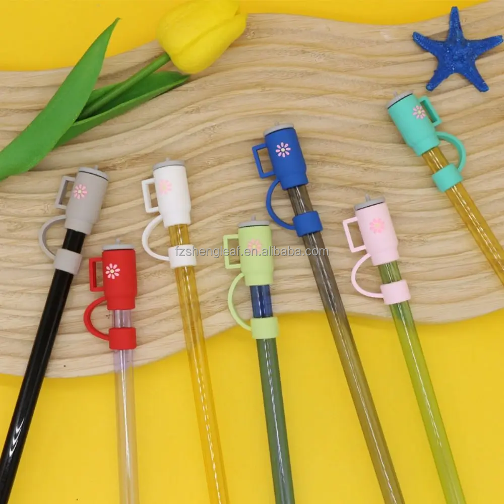 product custom bulk 8 12mm 10mm silicone straw tips cover topper charm nurses cow boy hat bow reusable drinking sport sneaker-7