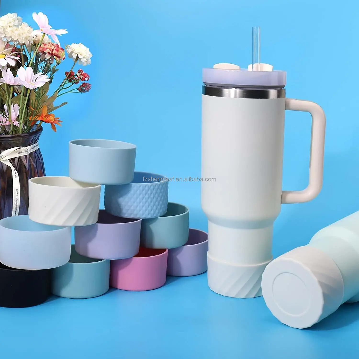 40oz silicone sleeve for tumbler direct drinking tall tumbler boot cover for boiling water use-0