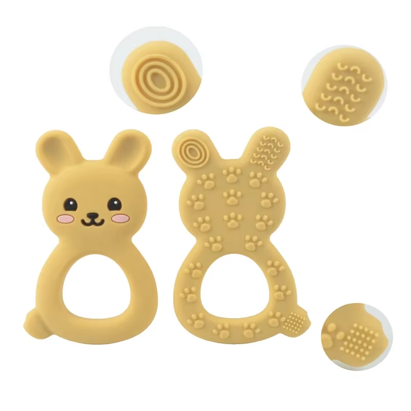 product bpa free food grade silicone teether soft baby sensory toy in turtle shape for teething-2