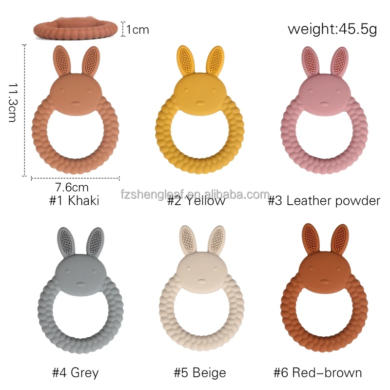 product unisex newborn pacifier ring food grade silicone teether bpa free rattles bracelet soft cartoon teething toys baby teethers-7
