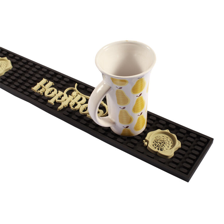 product luxury drink bar rail mat spill drinking custom pvc silicone rubber with 3d logo for bar accessories-1
