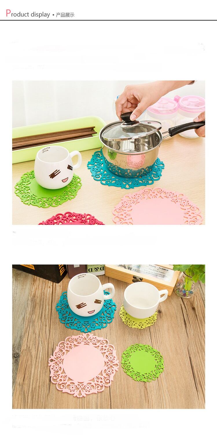 product kitchen heat resistant pan dishes pot holders custom silicone lace embossed placemat table dish place mats-6