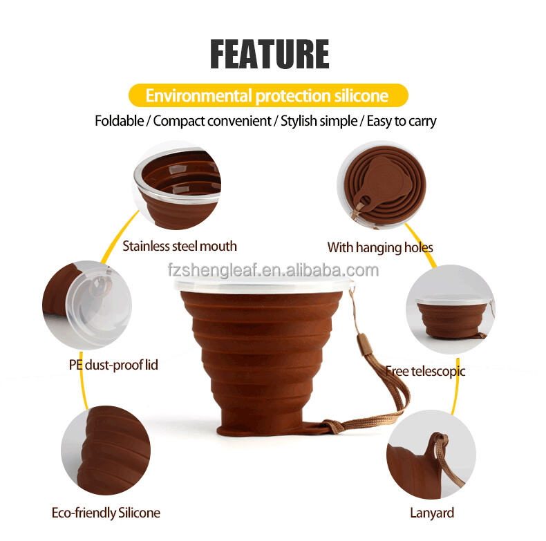 product custom printed portable foldable bpa free silicone travel mug reusable collapsible coffee and tea cup for camping and party use-2