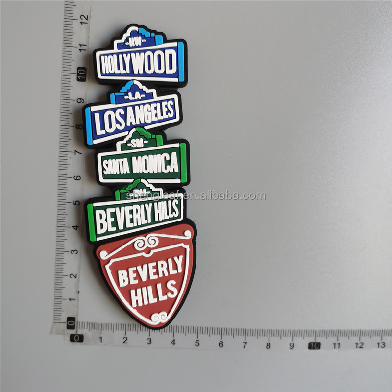 product promotional gift product custom made customised refrigerator los angels tourism souvenirs 3d soft pvc rubber cute fridge magnet-1