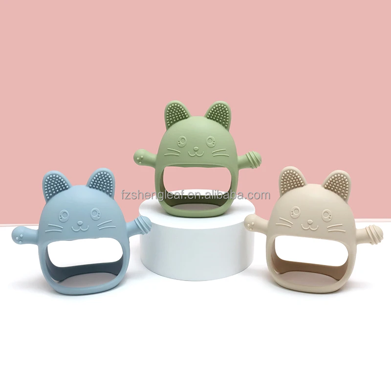 product bpa free custom anti eating baby unisex newborn teether gloves food grade silicone pacifier kids teething care soft toy-1