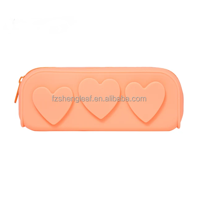 product custom zipper silicone beautiful kawaii cute 3d small school kid girls cute pencil case coin purse cosmetic makeup bag box-0