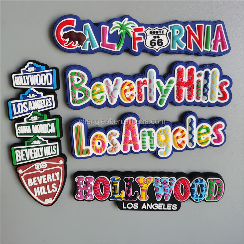 product promotional gift product custom made customised refrigerator los angels tourism souvenirs 3d soft pvc rubber cute fridge magnet-0