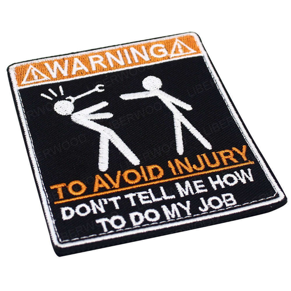 product 3d pvc rubber patch with hook fun badge for equipment warning signs applied technique for car stickers-3
