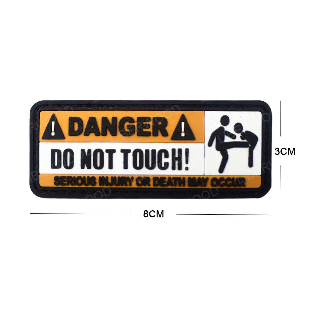 product 3d pvc rubber patch with hook fun badge for equipment warning signs applied technique for car stickers-5