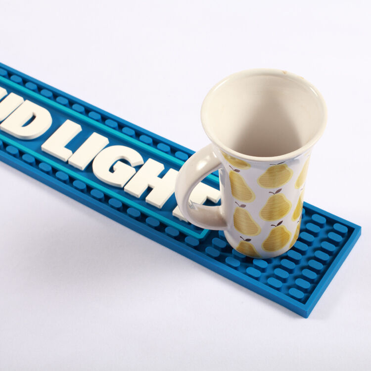 product luxury drink bar rail mat spill drinking custom pvc silicone rubber with 3d logo for bar accessories-0