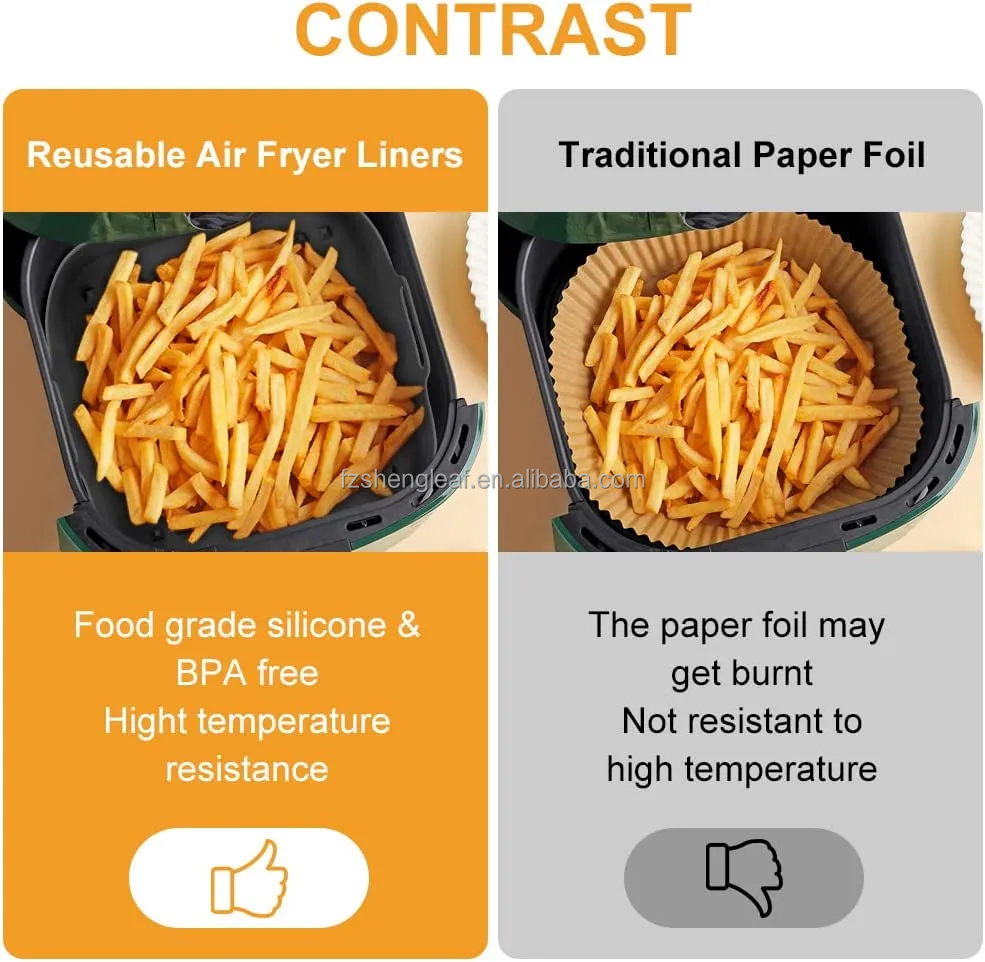 product pot thick reusable square food grade eco friendly silicone air fryer liners replacement for parchment paper baskets-2