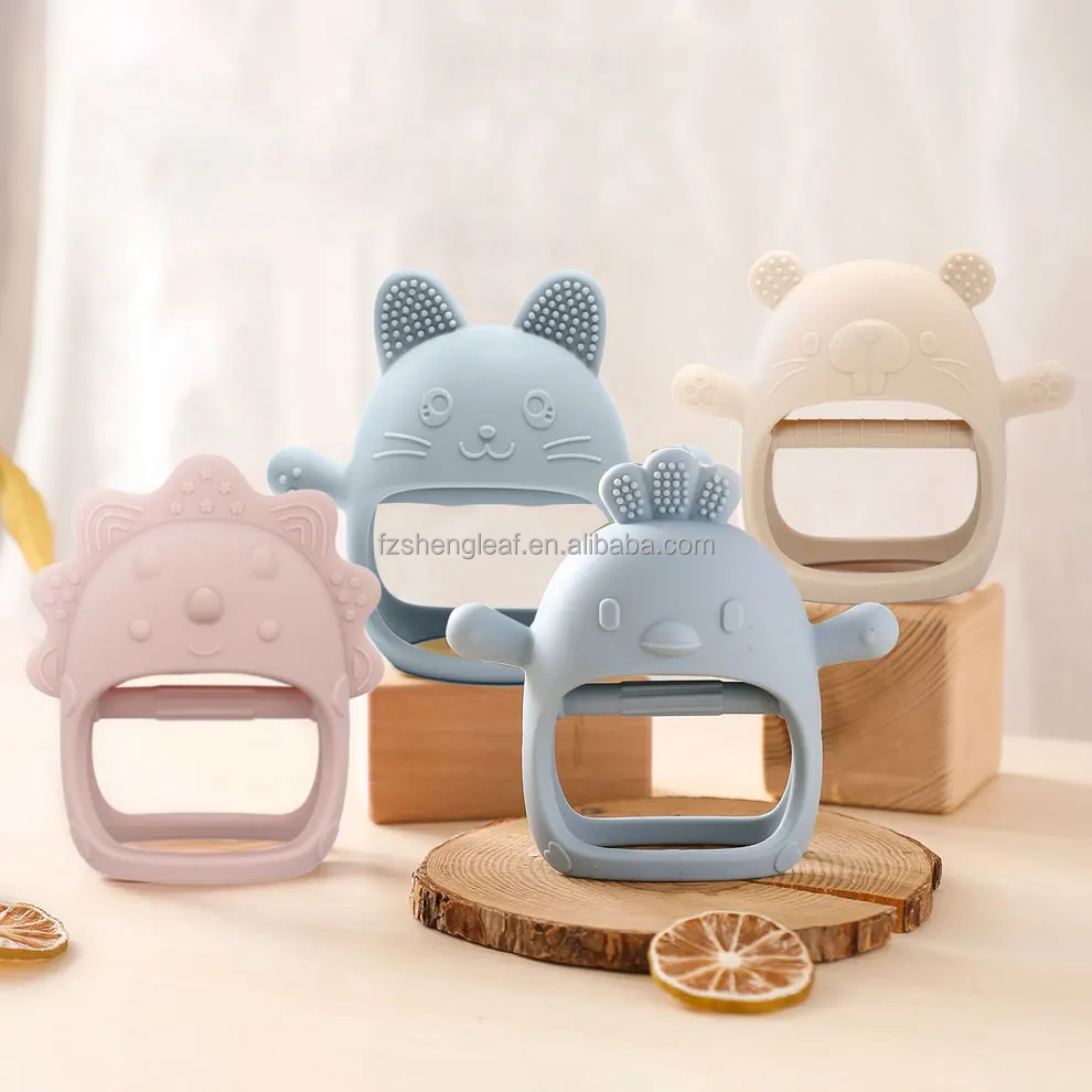 product bpa free custom anti eating baby unisex newborn teether gloves food grade silicone pacifier kids teething care soft toy-0