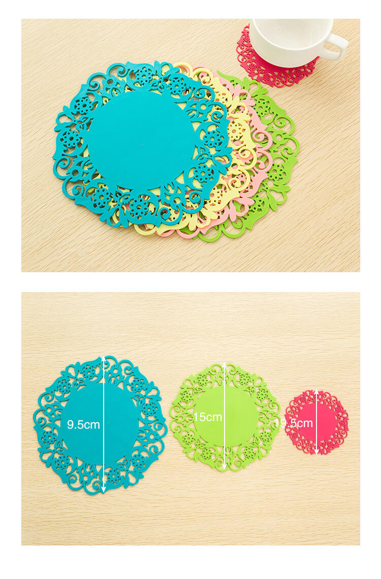 product kitchen heat resistant pan dishes pot holders custom silicone lace embossed placemat table dish place mats-5
