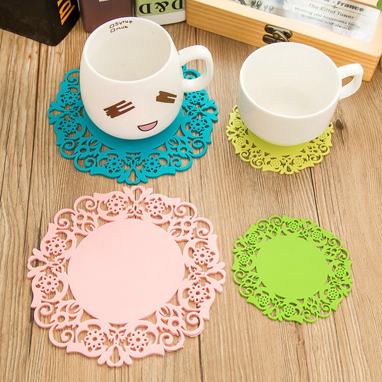 product kitchen heat resistant pan dishes pot holders custom silicone lace embossed placemat table dish place mats-1