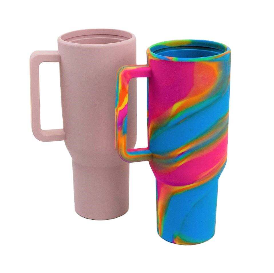 product modern eco friendly silicone coffee mug with handle 40oz high temperature resistant travel friendly handgrip for parties-1