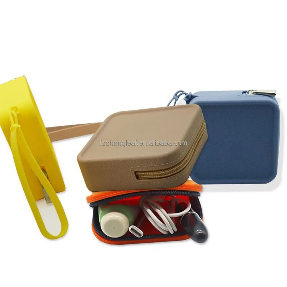 product luxury kawaii silicone square earphone pouch unique cute mini cosmetic bag zipper  customizable for kids wallets cardholder-2