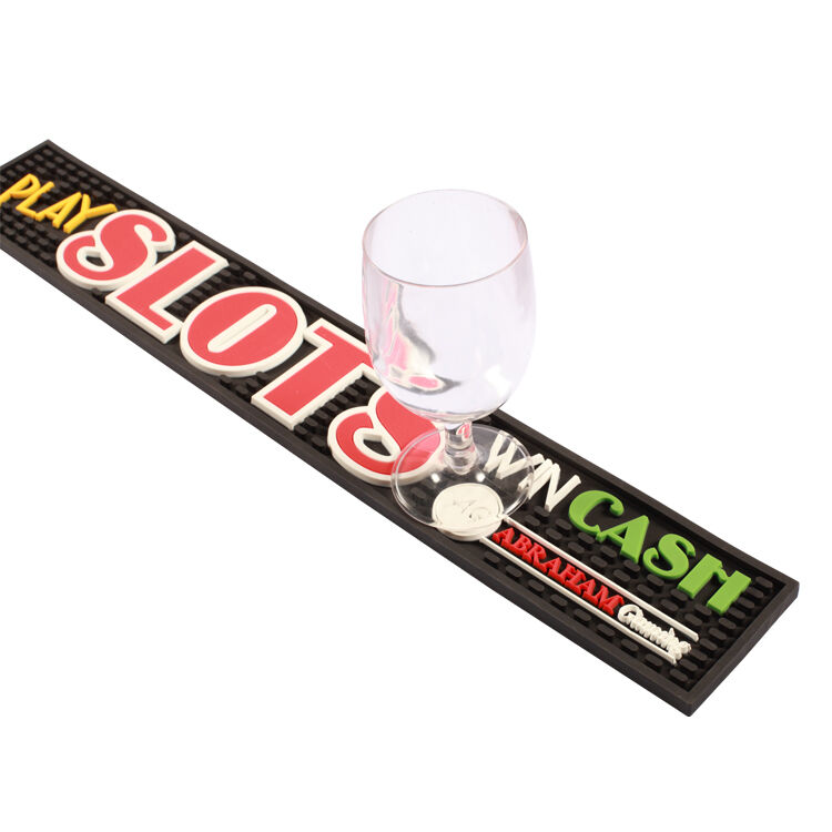product luxury drink bar rail mat spill drinking custom pvc silicone rubber with 3d logo for bar accessories-3
