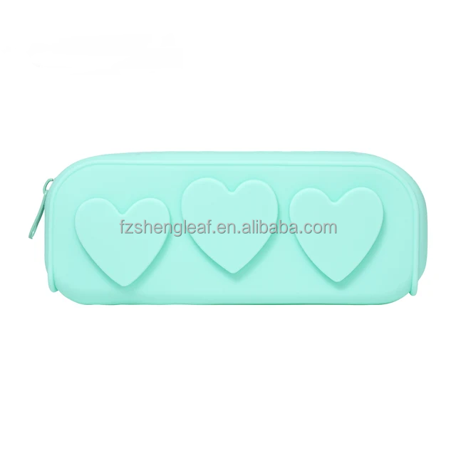 product custom zipper silicone beautiful kawaii cute 3d small school kid girls cute pencil case coin purse cosmetic makeup bag box-7
