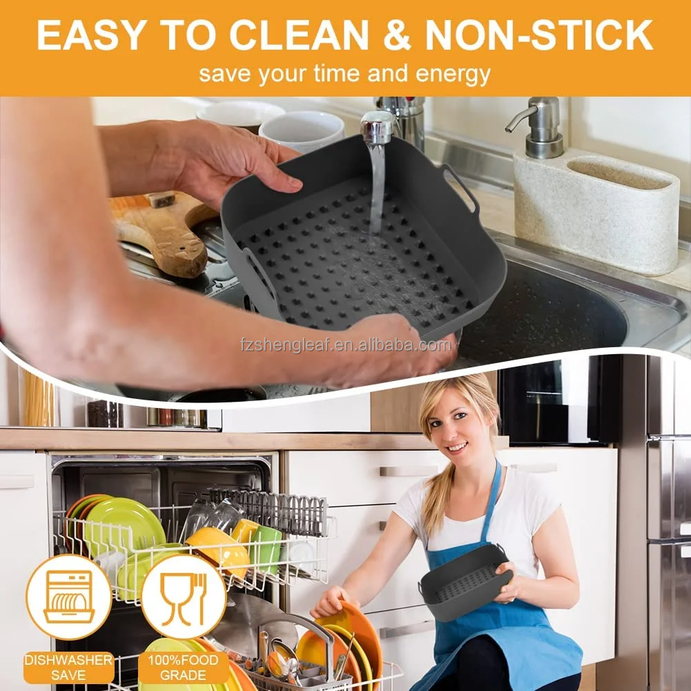 product pot thick reusable square food grade eco friendly silicone air fryer liners replacement for parchment paper baskets-4