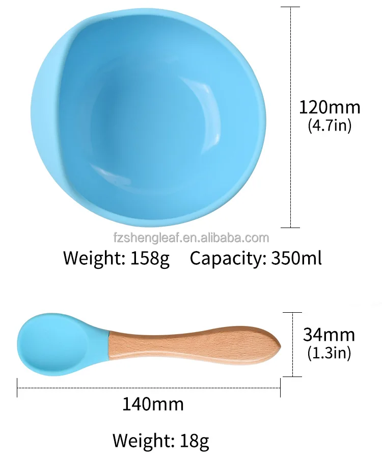 product 5pcs non slip silicone baby feeding tableware set 9pcs children dinner dishes including suction bowl fork bibs kids dining-5