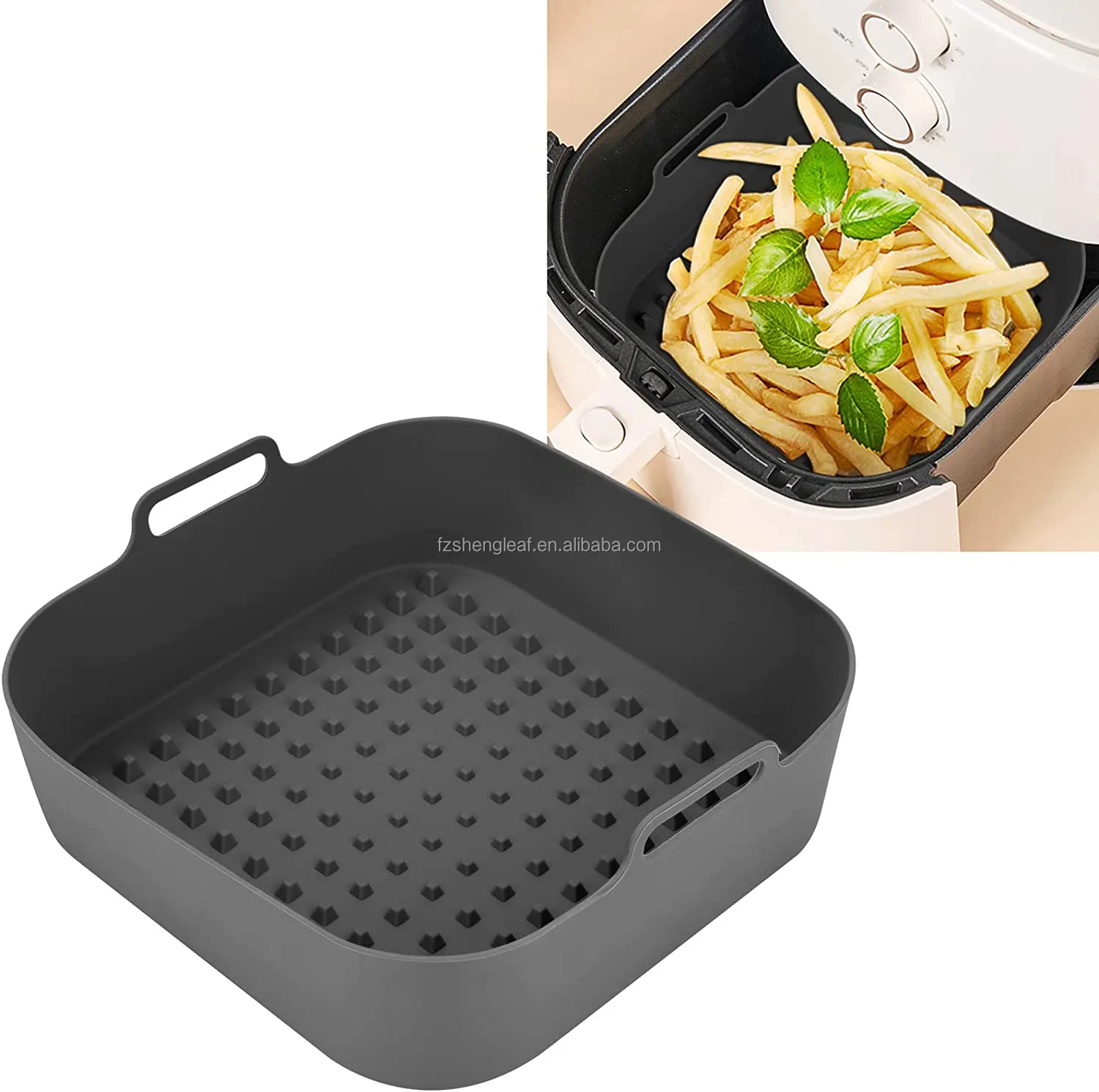 product pot thick reusable square food grade eco friendly silicone air fryer liners replacement for parchment paper baskets-0