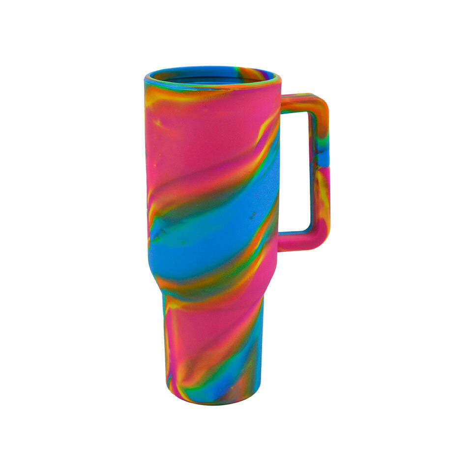 product modern eco friendly silicone coffee mug with handle 40oz high temperature resistant travel friendly handgrip for parties-2