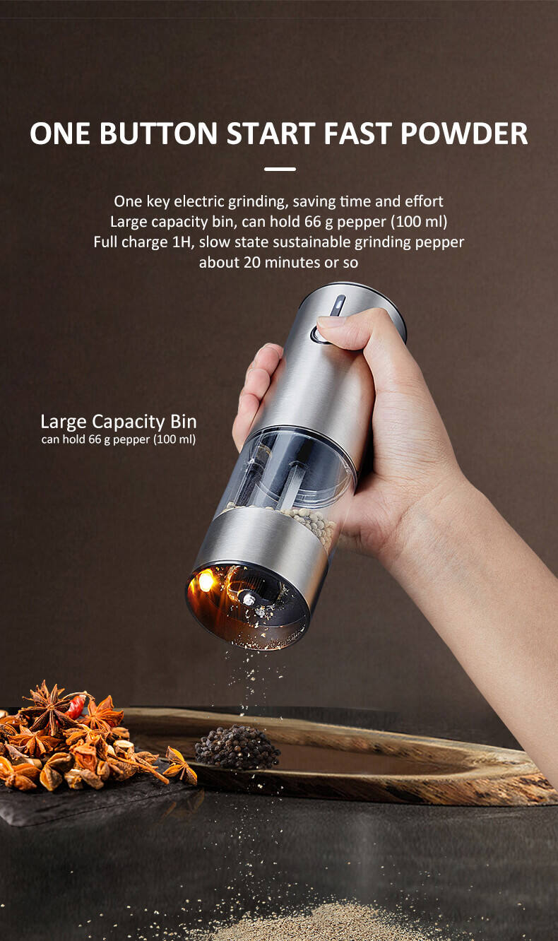 Electric Spice Grinder Stainless Steel USB Rechargeable Automatic Tool Electronic Kitchen Gadgets 2023 supplier
