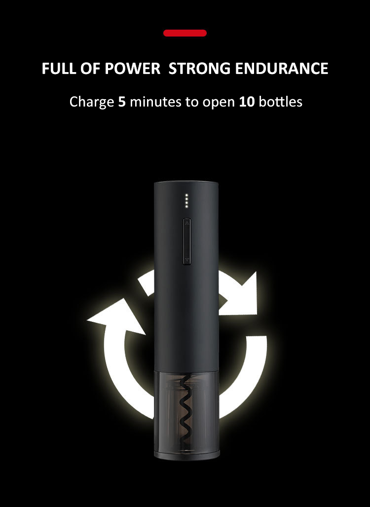 USB Rechargeable Cork Remover Wine Bottle Opener Electric Automatic Wine Opener Corkscrew manufacture