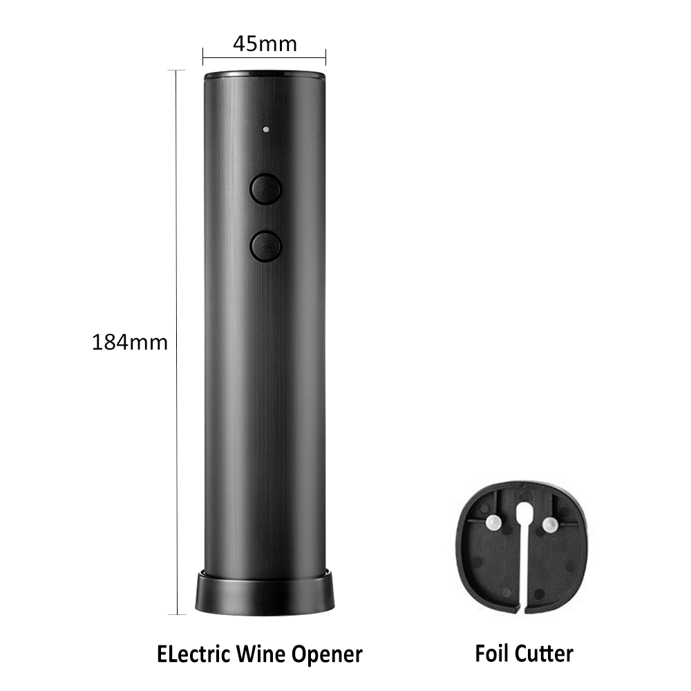 Black Wood Grain Electric Wine Bottle Opener Set USB Rechargeable Automatic Wine Corkscrew Opener supplier