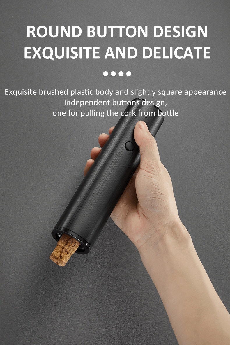 Black Wood Grain Electric Wine Bottle Opener Set USB Rechargeable Automatic Wine Corkscrew Opener factory