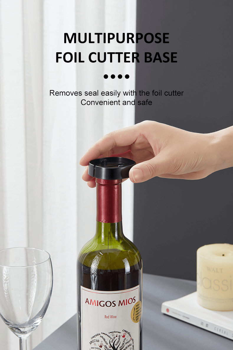 Black Wood Grain Electric Wine Bottle Opener Set USB Rechargeable Automatic Wine Corkscrew Opener supplier